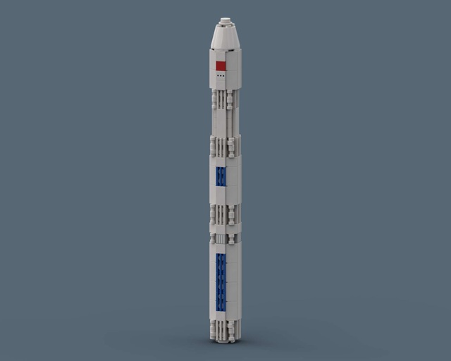 Kinetica-1 - LEGO rocket Spaceflight MOC built from 227 Bricks, in scale 1:110
