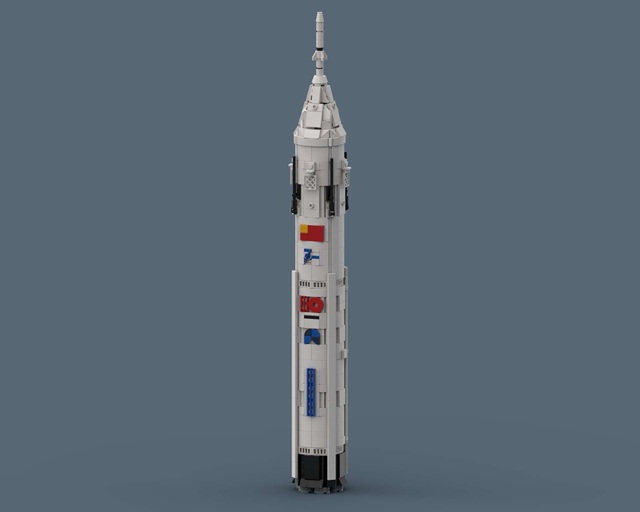 Long March 10A Mengzhou IFA - LEGO rocket Spaceflight MOC built from 1009 Bricks, in scale 1:110