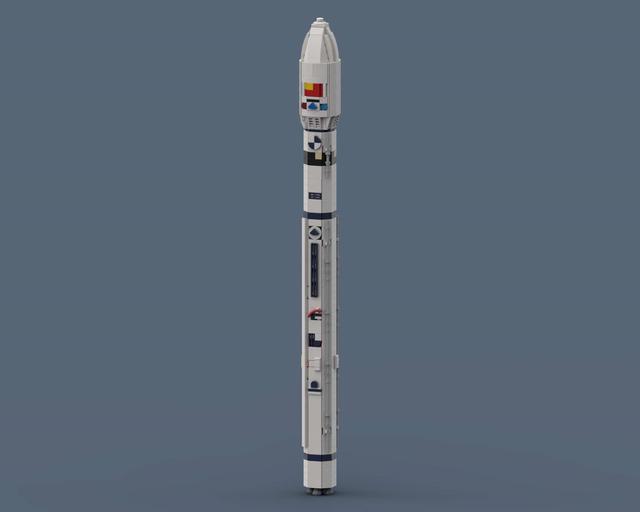 Long March 12 - LEGO rocket Spaceflight MOC built from 769 Bricks, in scale 1:110