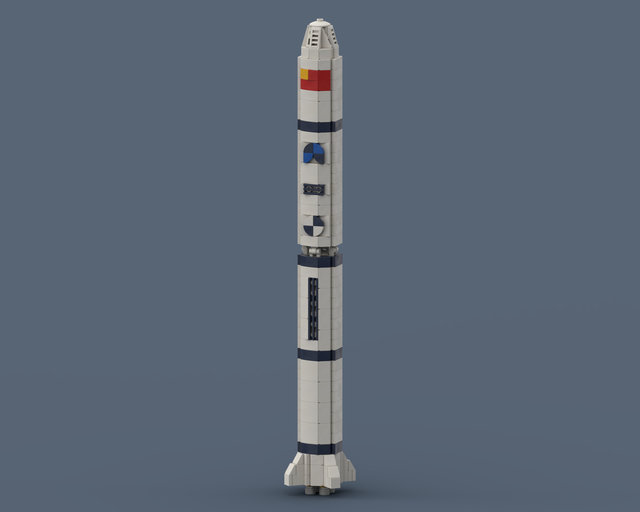Long March 2C - LEGO rocket Spaceflight MOC built from 438 Bricks, in scale 1:110