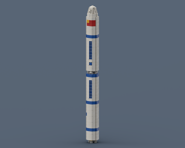 Long March 2C - LEGO rocket Spaceflight MOC built from 399 Bricks, in scale 1:110
