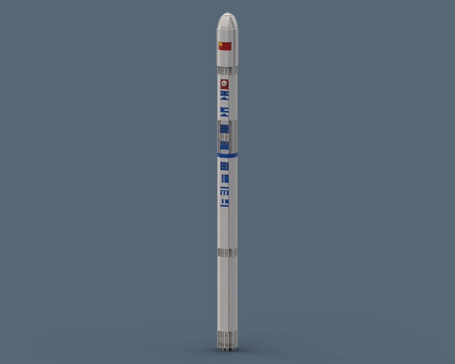 Tianlong-3 - LEGO rocket Spaceflight MOC built from 738 Bricks, in scale 1:110