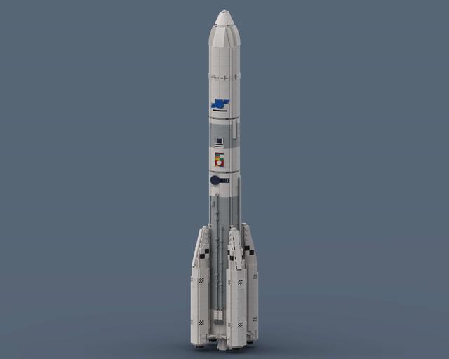 Ariane 64 - LEGO rocket Spaceflight MOC built from 1705 Bricks, in scale 1:110