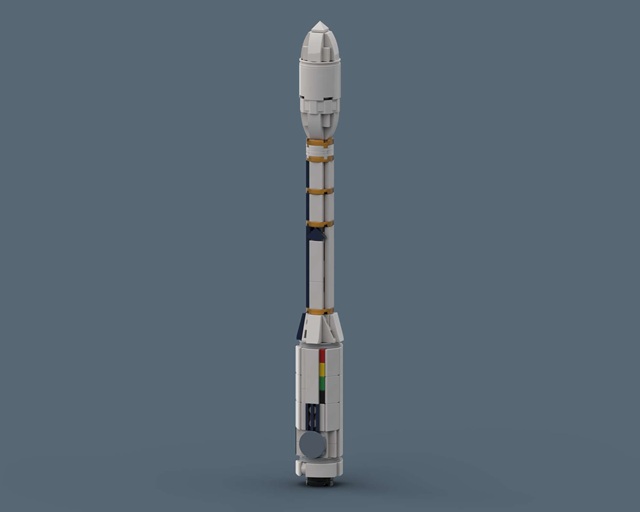Vega - LEGO rocket Spaceflight MOC built from 143 Bricks, in scale 1:110