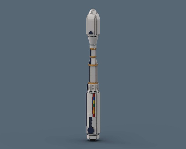 Vega C - LEGO rocket Spaceflight MOC built from 230 Bricks, in scale 1:110