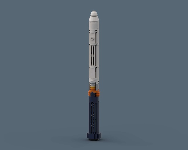 Vikram-1 - LEGO rocket Spaceflight MOC built from 80 Bricks, in scale 1:110