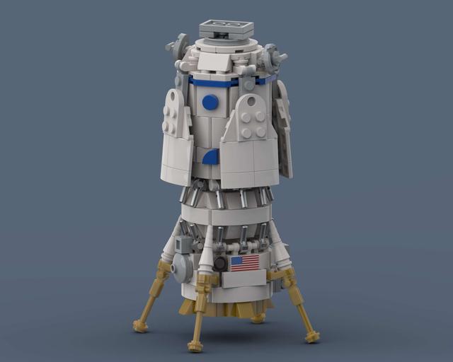 Blue Moon MK2 - LEGO spacecraft Spaceflight MOC built from 428 Bricks, in scale 1:110