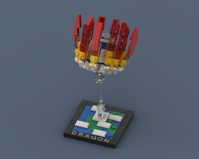Dragon Reentry - LEGO rocket Spaceflight MOC built from 125 Bricks, in scale 1:110