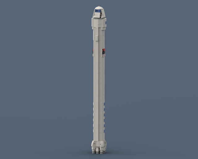 Falcon 9 1.0 - LEGO rocket Spaceflight MOC built from 519 Bricks, in scale 1:110