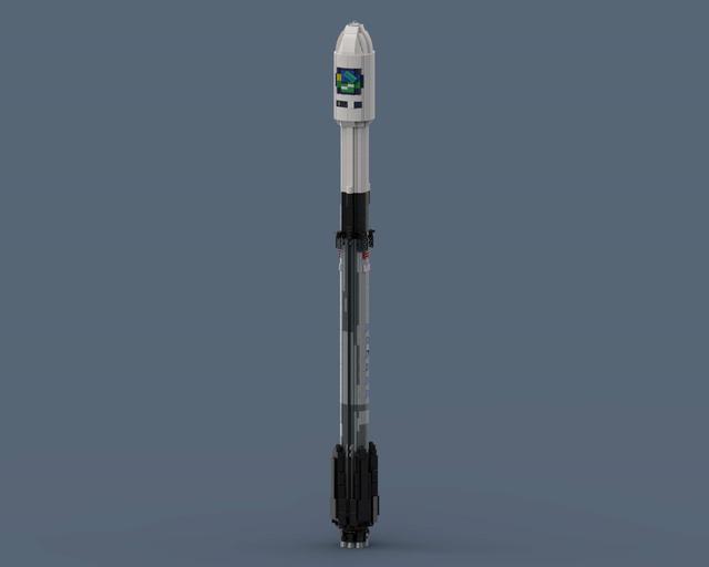 Falcon 9 Block 5 EarthCARE - LEGO rocket Spaceflight MOC built from 976 Bricks, in scale 1:110