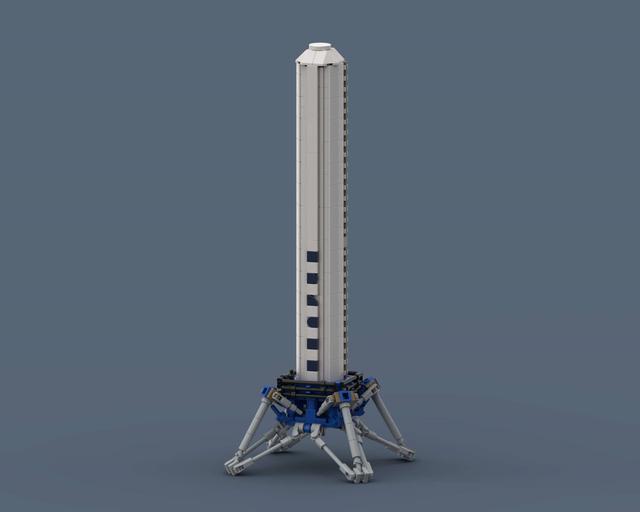 Grasshopper - LEGO rocket Spaceflight MOC built from 443 Bricks, in scale 1:110